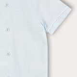 Double-buttoned wrap shirt - light blue