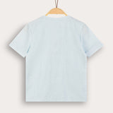 Double-buttoned wrap shirt - light blue