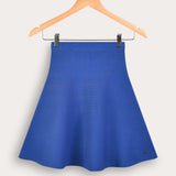 Knit fabric bell skirt - blue