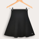 Knit fabric bell skirt - black