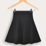 Bell-shaped knit skirt - black
