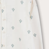 Vintage Motif Button-Down Shirt - Blue