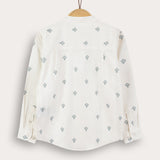 Vintage Motif Button-Down Shirt - Blue