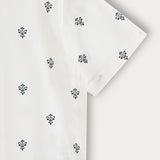 Vintage Motif Button-Down Shirt - Navy