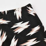 Printed Ribbed Pajamas - Black