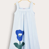 Printed halter top - light blue