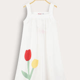 Printed halter top - white