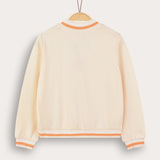 Zippered Bomber Cardigan - Orange