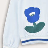 Zippered Bomber Cardigan - Light Blue