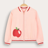 Zippered Bomber Cardigan - Pink