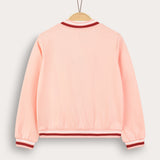 Zippered Bomber Cardigan - Pink