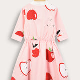 Button-down dress with collar - pink