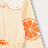 Button-down dress with collar - orange