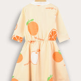 Button-down dress with collar - orange