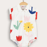 Baby overalls with collar - cream