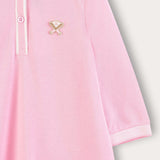 Plain/Baseball Print Polo Dress - Pink
