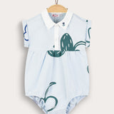 Baby overalls with collar - light blue