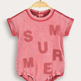 Baby wash overalls with inscription - purple