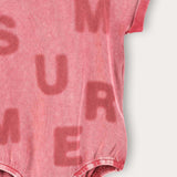 Baby wash overalls with inscription - purple