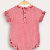 Baby wash overalls with inscription - purple
