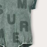 Baby wash overalls with inscription - green
