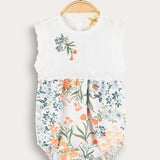 Baby overalls with spring print - blue