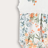 Baby overalls with spring print - blue