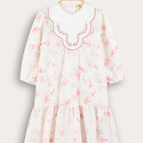 Knitted Crochet Dress - Pink