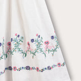 Embroidered skirt with lining - white