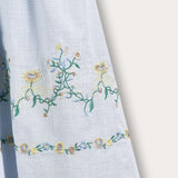 Embroidered skirt with lining - light blue