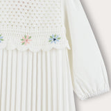 Shabbat dress with crochet combination - beige