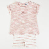 Unisex striped rib set - Pink