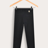 Long textured pants - black