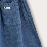 Pleated skirt with pockets - blue