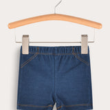 Short Denim Leggings - Navy