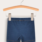 Short Denim Leggings - Navy