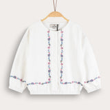 Embroidered puff sleeve shirt - white 