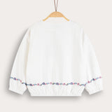 Embroidered puff sleeve shirt - white 
