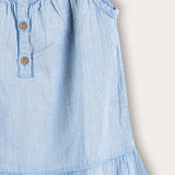 Tiered sarafan with straps - light blue
