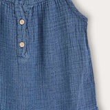 Tiered sarafan with straps - Navy
