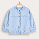 Button-down shirt with Chinese collar - light blue