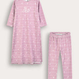 Girls' set: Paris nightgown and tights - pink