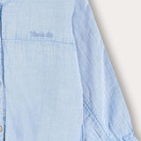 Button-down shirt with Chinese collar - light blue