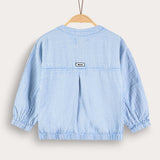 Button-down shirt with Chinese collar - light blue