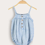 Baby overalls with suspenders - light blue