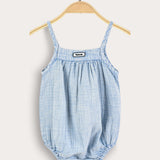 Baby overalls with suspenders - light blue