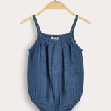 Baby overalls with suspenders - blue