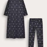Girls' set: Paris nightgown and tights - Navy