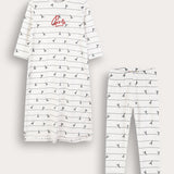 Girls' set: Paris nightgown and tights - white