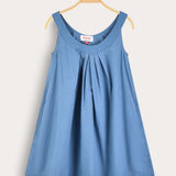 Pleated Strapless Sarong - Blue